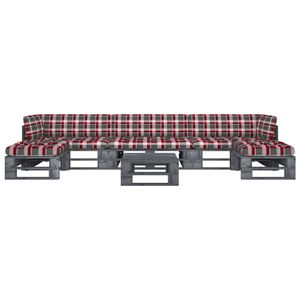 Vidaxl 6-delige Loungeset Pallet Met Kussens Grijs Geïmpregneerd Hout
