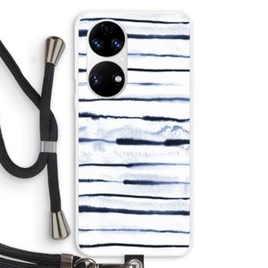 Ink Stripes: Huawei P50 Transparant Hoesje met koord
