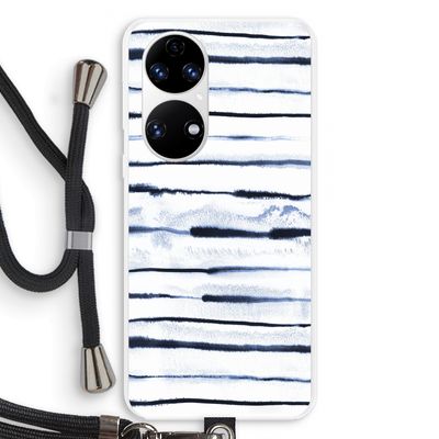 Ink Stripes: Huawei P50 Transparant Hoesje met koord