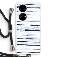 Ink Stripes: Huawei P50 Transparant Hoesje met koord