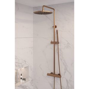 Regendouche Brauer Copper Showerpipe met Thermostaat 30 cm Koper Brauer