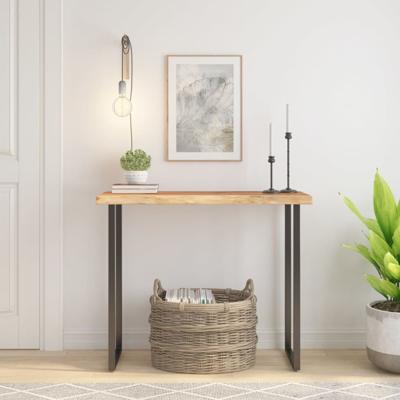 Tafelblad rechthoekig natuurlijke rand 100x40x3,8 cm acaciahout