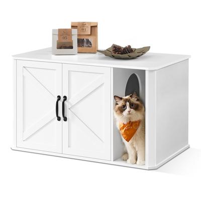 Modern kattenhuis met dubbele deur en handige vooringang, Wolk Wit