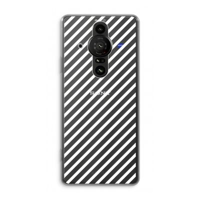 Strepen zwart-wit: Sony Xperia Pro-I Transparant Hoesje