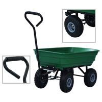 VidaXL Tuinkiepwagen 300 kg 75l groen