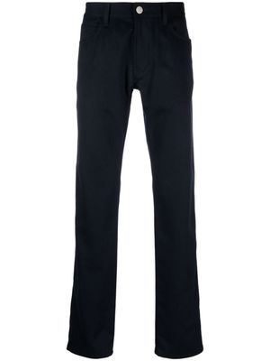 Giorgio Armani pantalon en cachemire à coupe droite - Bleu