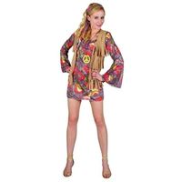 Dames verkleed jurkje hippie - thumbnail