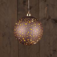B.O.T. Ball Glass Matt Bronze With Stars 15 cm - Annas collection