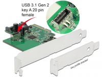 Delock 89029 PCI Express x4-kaart naar 1 x interne USB 10 Gbps Type-E sleutel A 20-pins female - thumbnail