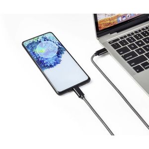 Renkforce USB-kabel USB 2.0 USB-C stekker, USB-C stekker 3.00 m Zwart/wit RF-4598412