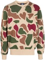 Billionaire Boys Club camouflage-pattern crew neck jumper - Marron