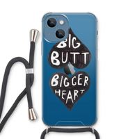 Big butt bigger heart: iPhone 13 Transparant Hoesje met koord