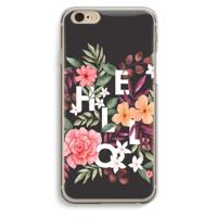 Hello in flowers: iPhone 6 / 6S Transparant Hoesje - thumbnail