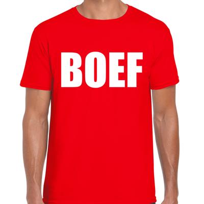 Verkleed T-shirt voor heren - BOEF - rood - carnaval / foute party