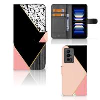 Xiaomi Poco F5 Pro | Book Case | Zwart Roze Vormen