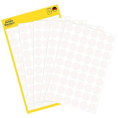 Avery-Zweckform 3145 Etiketten voor markeringspunten Ø 12 mm Wit 270 stuk(s) Permanent hechtend Papier