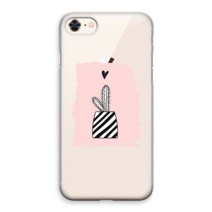 Zwart-wit cactus: iPhone 8 Transparant Hoesje