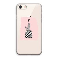 Zwart-wit cactus: iPhone 8 Transparant Hoesje