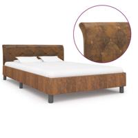 Bedframe kunstsuède bruin 120x200 cm