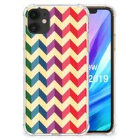 Apple iPhone 11 Doorzichtige Silicone Hoesje Zigzag Multi Color