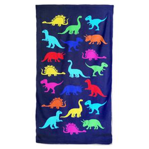 Badlaken dinosaurus print Dino voor kinderen blauw 70 x 140 cm   -