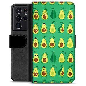 Samsung Galaxy S21 Ultra 5G Premium Portemonnee Hoesje - Avocado Patroon