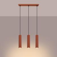 Hanglamp KARBON 3L rood oker