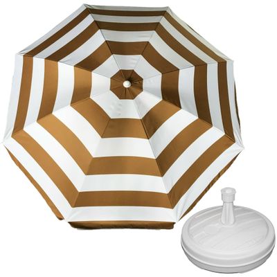 Parasol - goud - D180 cm - incl. draagtas - parasolvoet - 42 cm Parasol - goud - D180 cm - incl. draagtas - parasolvoet - 42 cm