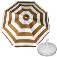 Parasol - goud - D180 cm - incl. draagtas - parasolvoet - 42 cm