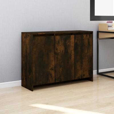 Dressoir 102x33x75 cm bewerkt hout gerookt eikenkleurig