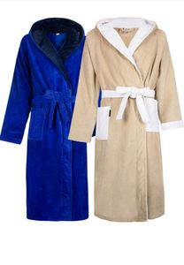 Badjassen met capuchon-kobalt blauw-xl/xxl