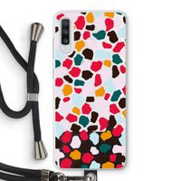 Colored Giraffe: Samsung Galaxy A70 Transparant Hoesje met koord