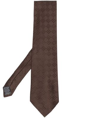 Versace Pre-Owned cravate en soie à imprimé géométrique (années 1980) - Marron