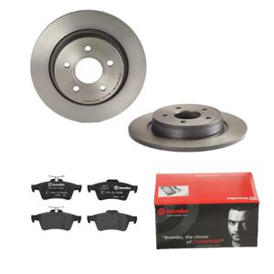 Remmenset, remschijf BREMBO, Remschijftype: Massief, Inbouwplaats: Achteras: , u.a. für Volvo, Ford