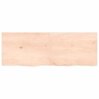 The Living Store Wandschap 140x50x4 cm onbehandeld massief eikenhout - Wandsteun