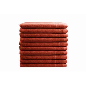 OUTLET BADTEXTIEL - set van 10 - washand 16x21 - terracotta