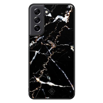 Samsung Galaxy S21 FE hoesje - Marmer zwart
