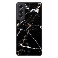 Samsung Galaxy S21 FE hoesje - Marmer zwart