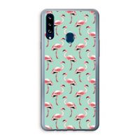 Flamingoprint groen: Samsung Galaxy A20s Transparant Hoesje