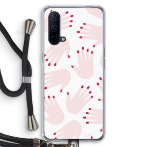 Hands pink: OnePlus Nord CE 5G Transparant Hoesje met koord