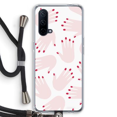 Hands pink: OnePlus Nord CE 5G Transparant Hoesje met koord