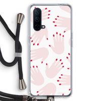 Hands pink: OnePlus Nord CE 5G Transparant Hoesje met koord