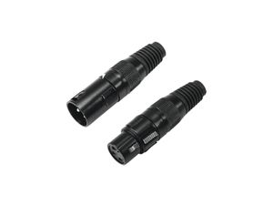 OMNITRONIC XLR socket/plug set 3pin black housing 5x