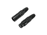 OMNITRONIC XLR socket/plug set 3pin black housing 5x