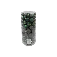 Decoris Kerstbal kunststof d6cm ass 100st groen