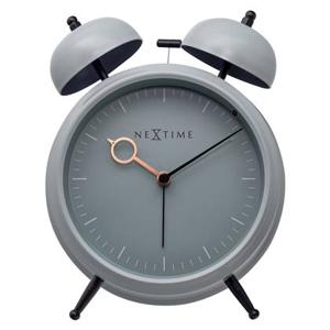 NeXtime - Tafel Wekker 15x18x7cm - Stil - licht functie - blue grijs -
