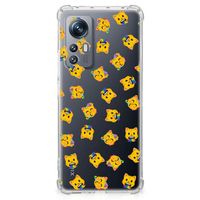 Doorzichtige Silicone Hoesje voor Xiaomi 12 | 12x Katten Emojis