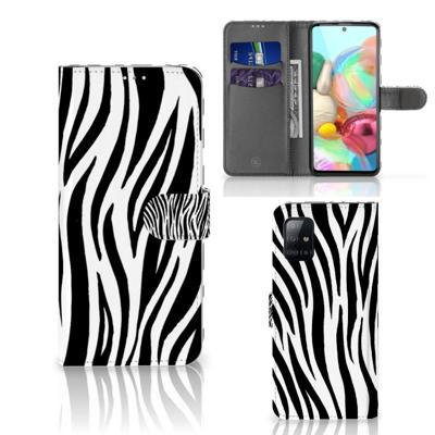 Samsung Galaxy A71 | Telefoonhoesje | Met pasjeshouder | Zebra