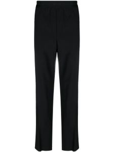 MSGM pantalon droit à taille à logo - Noir