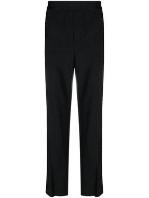 MSGM pantalon droit à taille à logo - Noir